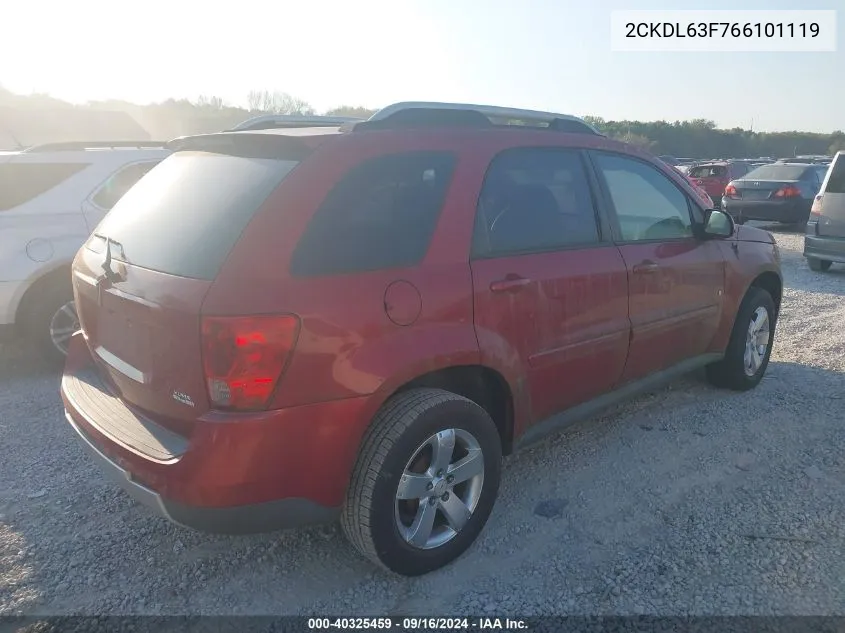 2006 Pontiac Torrent VIN: 2CKDL63F766101119 Lot: 40325459