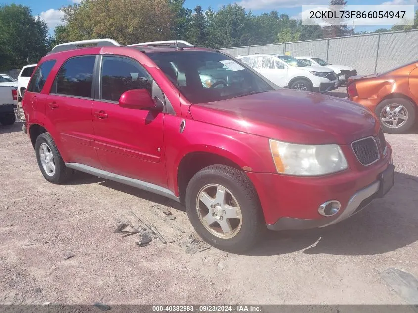 2006 Pontiac Torrent VIN: 2CKDL73F866054947 Lot: 40382983