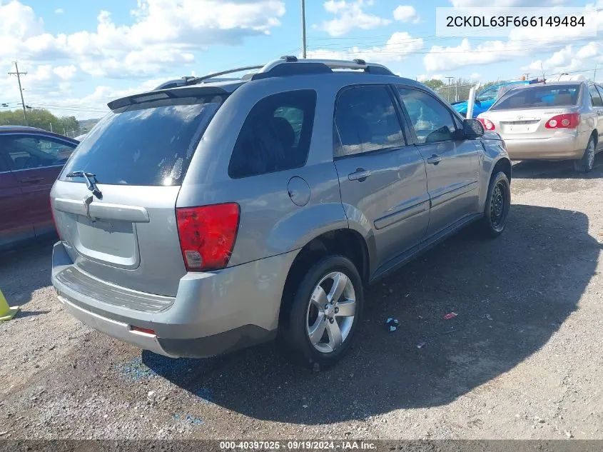 2006 Pontiac Torrent VIN: 2CKDL63F666149484 Lot: 40397025