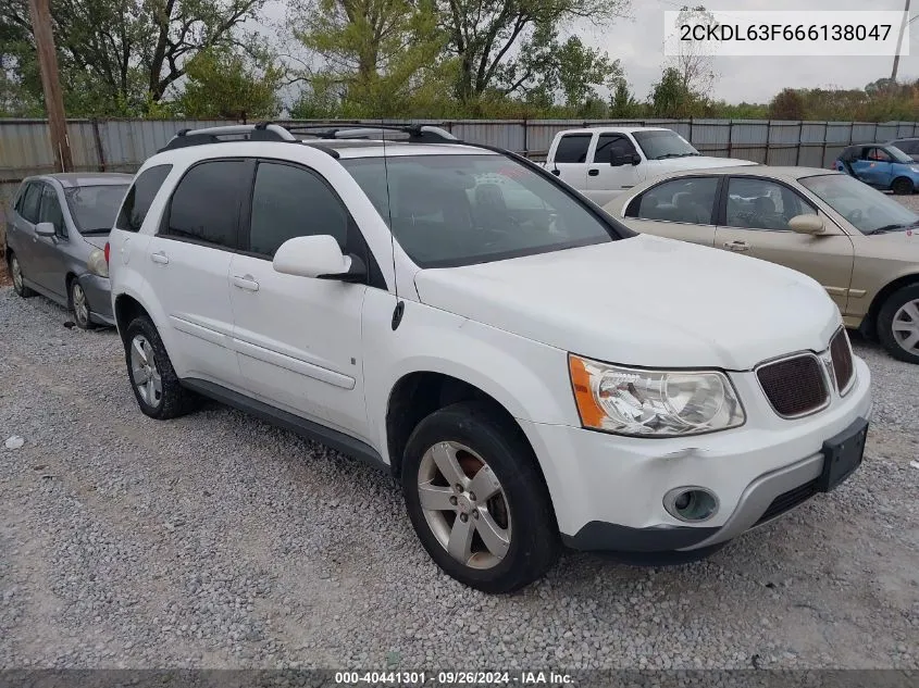 2006 Pontiac Torrent VIN: 2CKDL63F666138047 Lot: 40441301