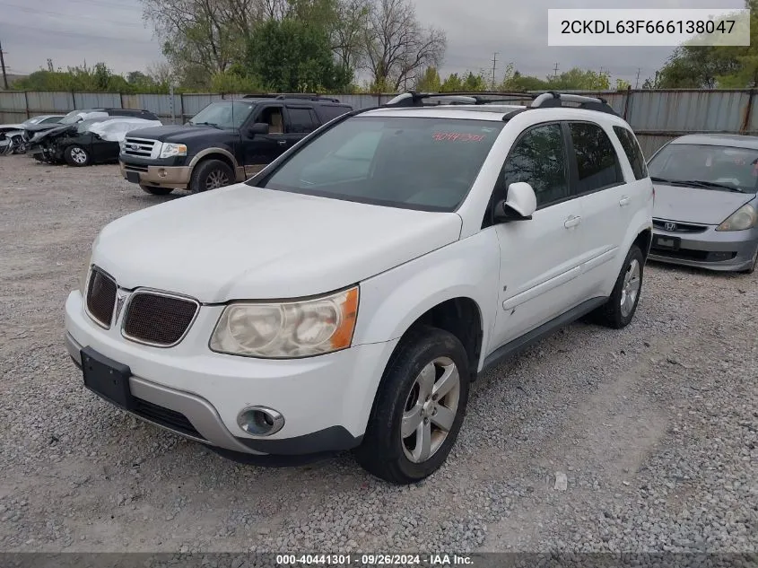 2006 Pontiac Torrent VIN: 2CKDL63F666138047 Lot: 40441301