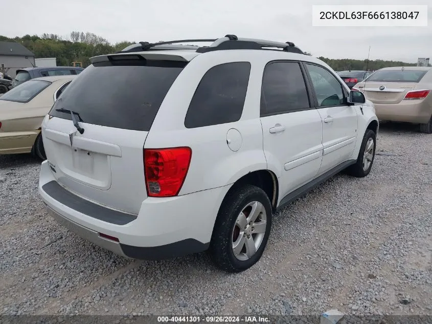 2006 Pontiac Torrent VIN: 2CKDL63F666138047 Lot: 40441301