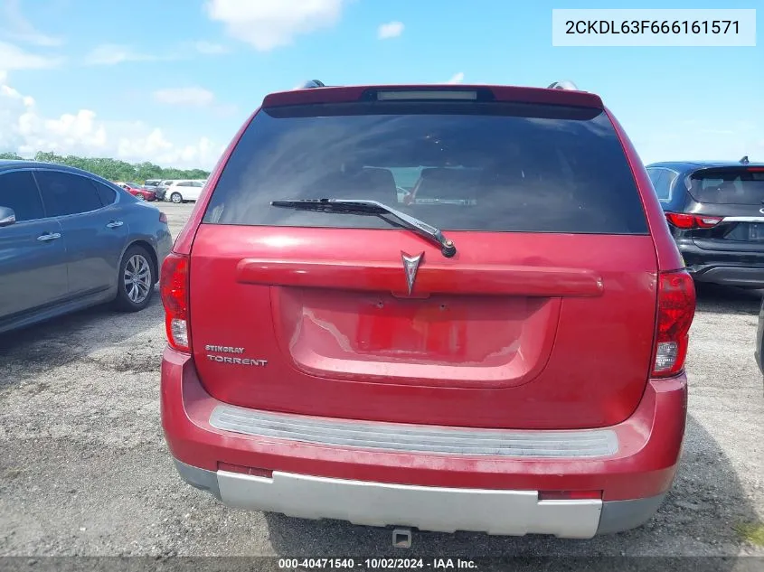 2006 Pontiac Torrent VIN: 2CKDL63F666161571 Lot: 40471540