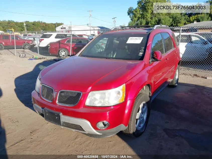 2CKDL73F766043003 2006 Pontiac Torrent