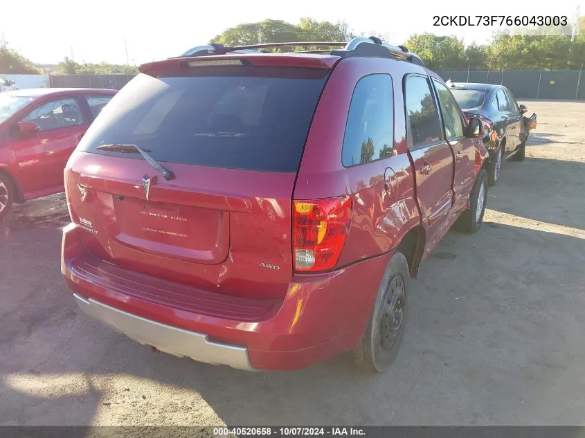 2CKDL73F766043003 2006 Pontiac Torrent