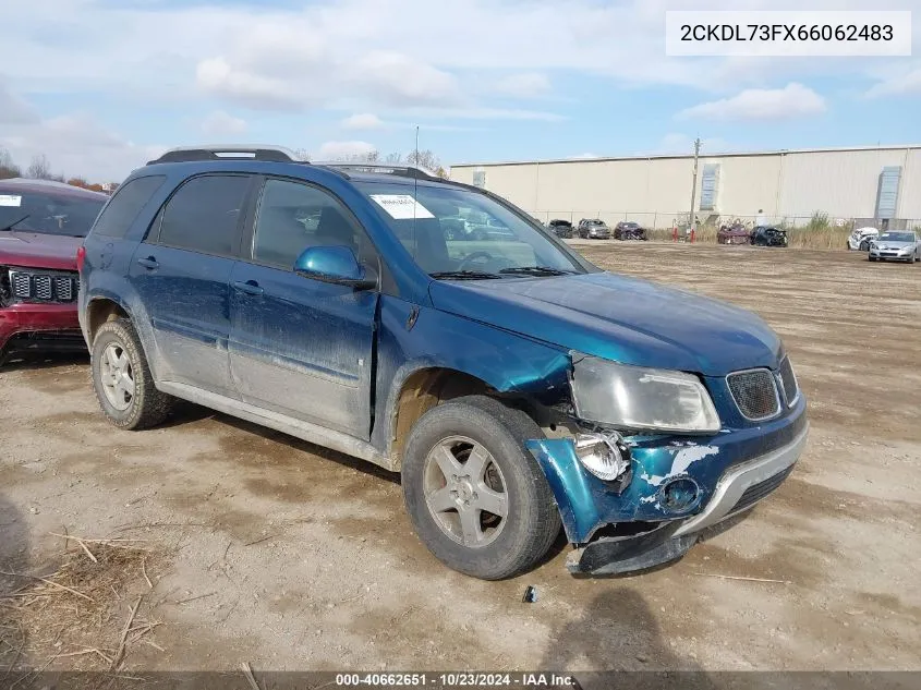 2006 Pontiac Torrent VIN: 2CKDL73FX66062483 Lot: 40662651