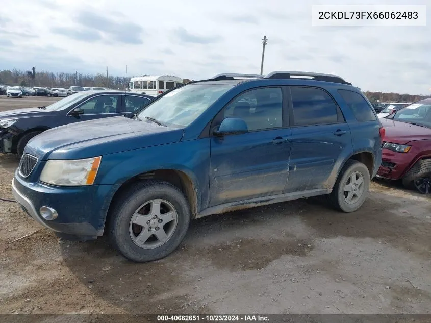 2006 Pontiac Torrent VIN: 2CKDL73FX66062483 Lot: 40662651