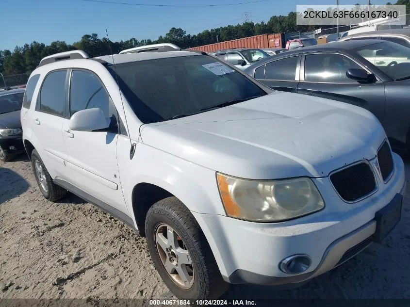 2006 Pontiac Torrent VIN: 2CKDL63F666167340 Lot: 40671884