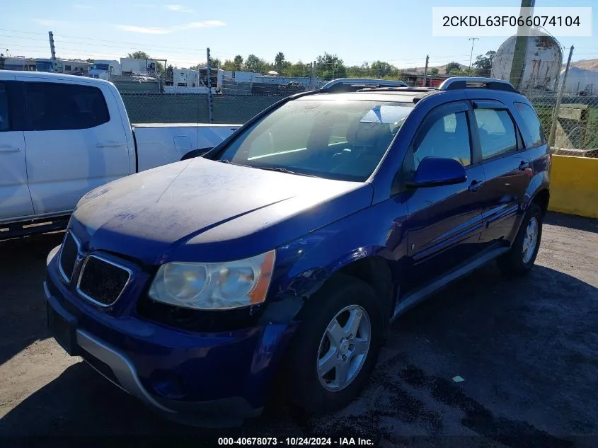 2006 Pontiac Torrent VIN: 2CKDL63F066074104 Lot: 40678073