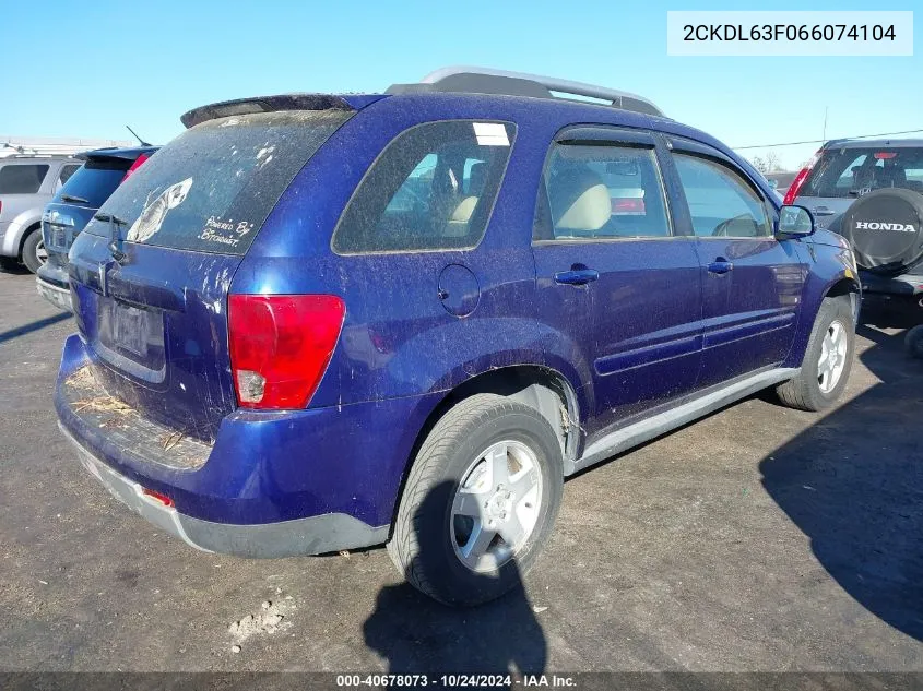 2006 Pontiac Torrent VIN: 2CKDL63F066074104 Lot: 40678073