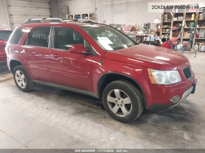 2006 Pontiac Torrent VIN: 2CKDL63F866099199 Lot: 40845809