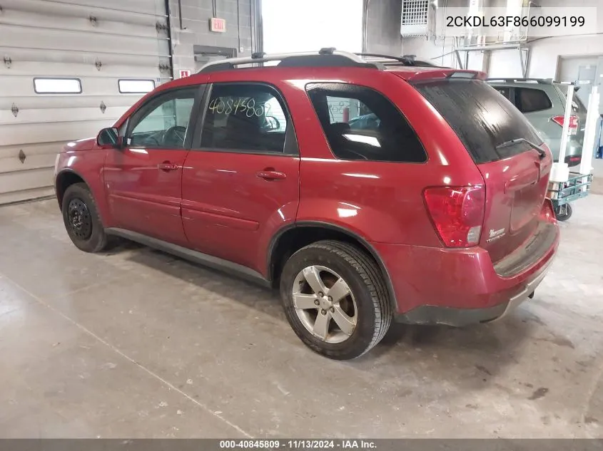 2006 Pontiac Torrent VIN: 2CKDL63F866099199 Lot: 40845809