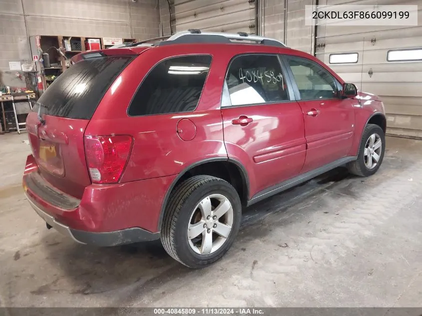 2006 Pontiac Torrent VIN: 2CKDL63F866099199 Lot: 40845809