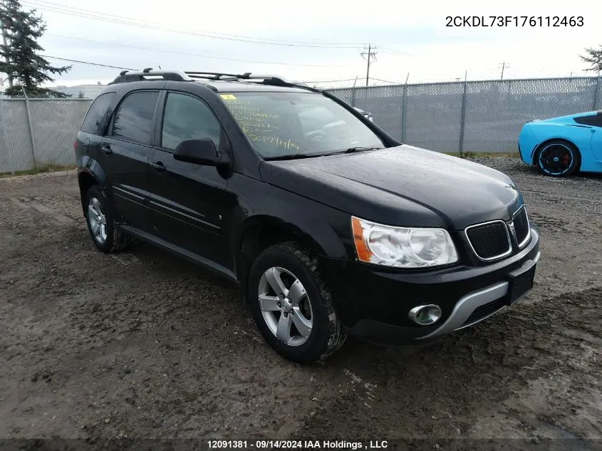 2007 Pontiac Torrent VIN: 2CKDL73F176112463 Lot: 12091381