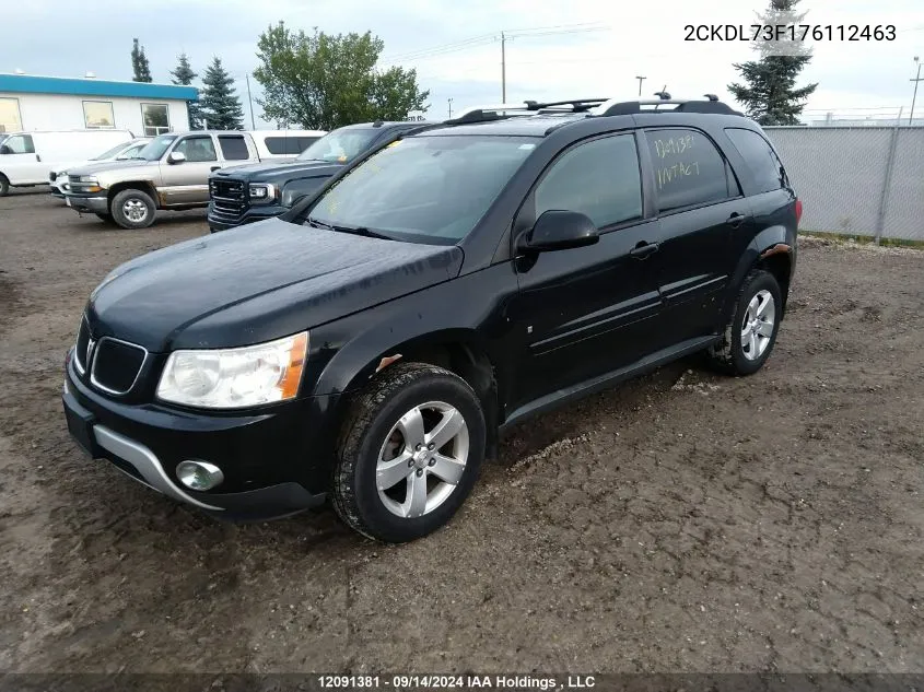 2007 Pontiac Torrent VIN: 2CKDL73F176112463 Lot: 12091381