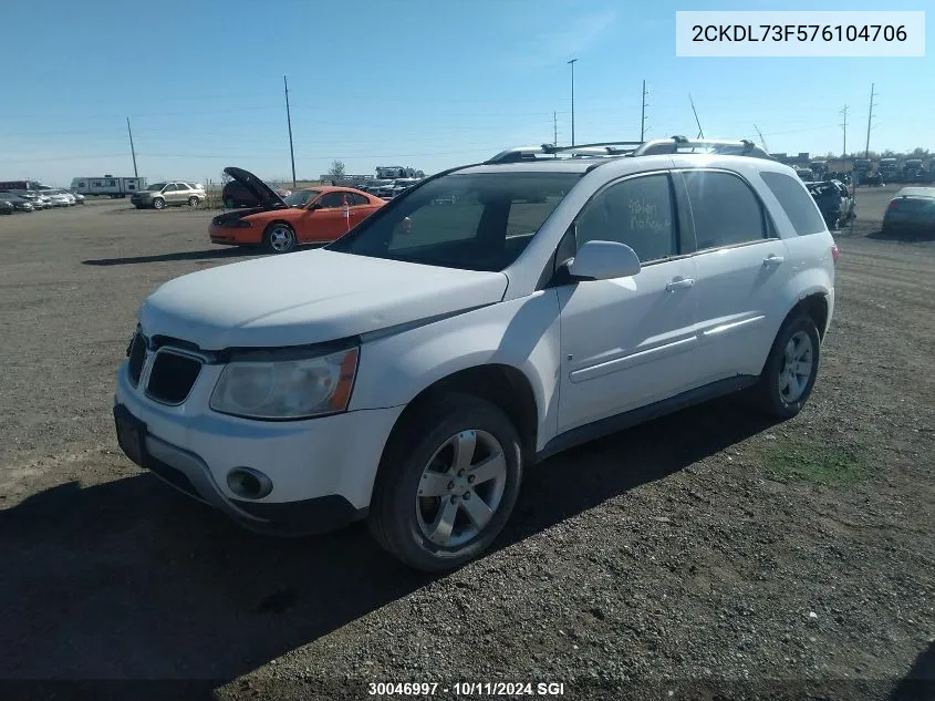 2007 Pontiac Torrent VIN: 2CKDL73F576104706 Lot: 30046997