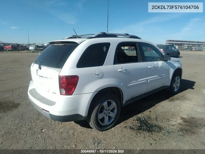 2007 Pontiac Torrent VIN: 2CKDL73F576104706 Lot: 30046997