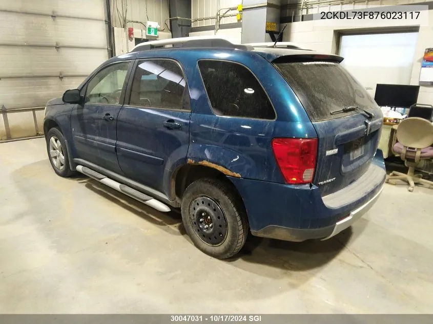 2007 Pontiac Torrent VIN: 2CKDL73F876023117 Lot: 30047031