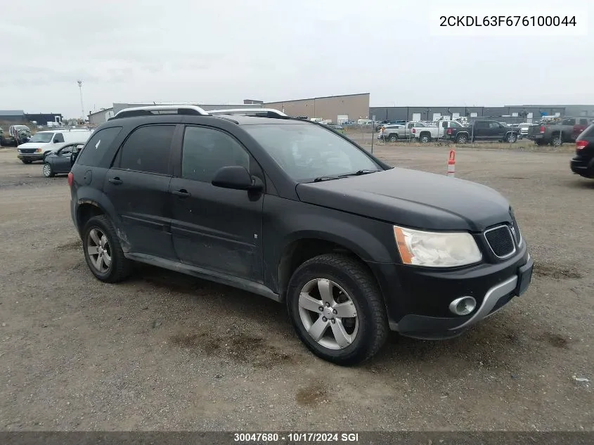 2007 Pontiac Torrent VIN: 2CKDL63F676100044 Lot: 30047680