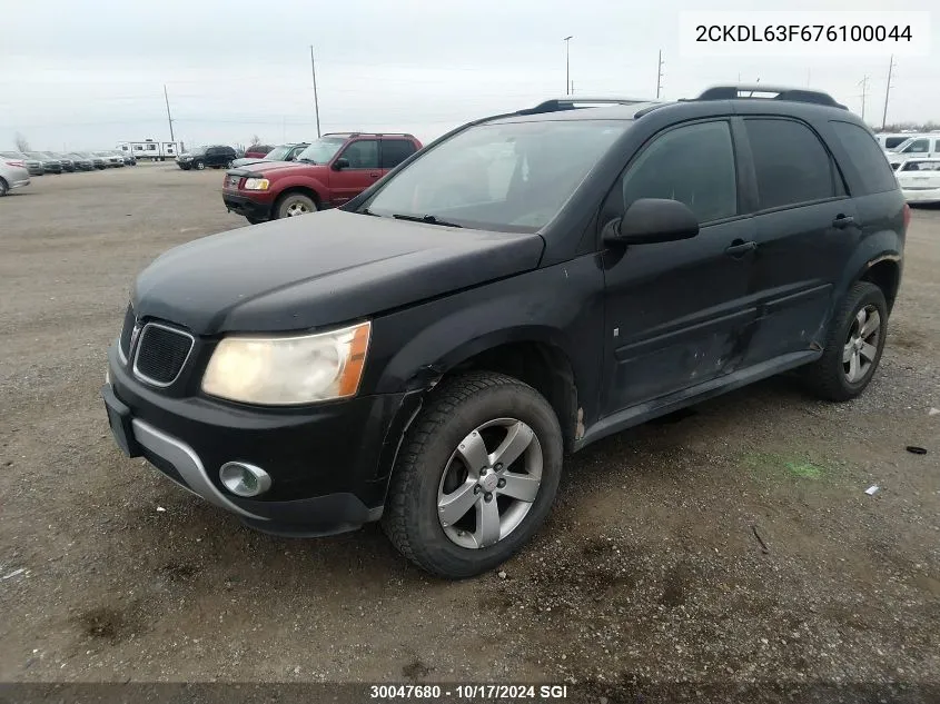 2007 Pontiac Torrent VIN: 2CKDL63F676100044 Lot: 30047680