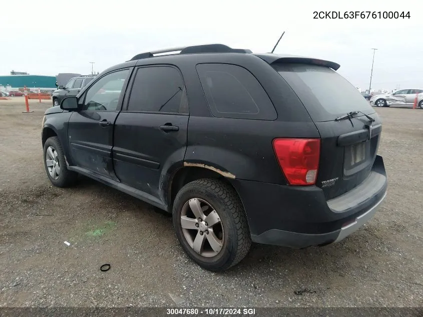 2007 Pontiac Torrent VIN: 2CKDL63F676100044 Lot: 30047680