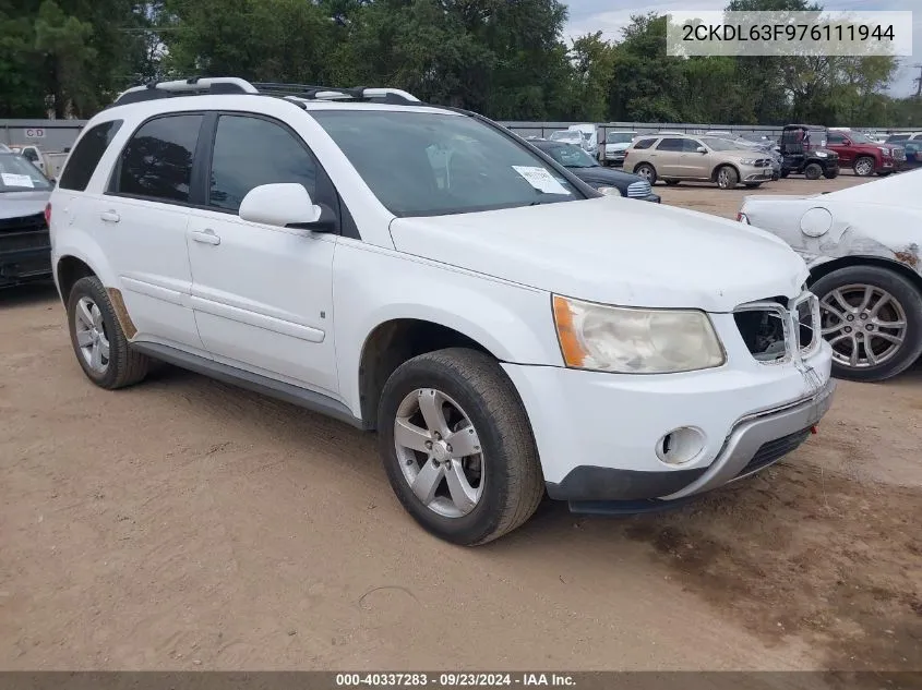 2007 Pontiac Torrent VIN: 2CKDL63F976111944 Lot: 40337283