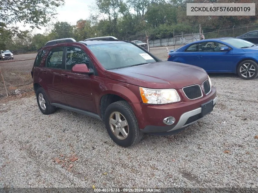 2007 Pontiac Torrent VIN: 2CKDL63F576080109 Lot: 40375733