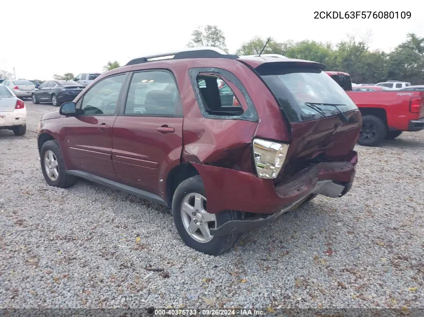 2007 Pontiac Torrent VIN: 2CKDL63F576080109 Lot: 40375733