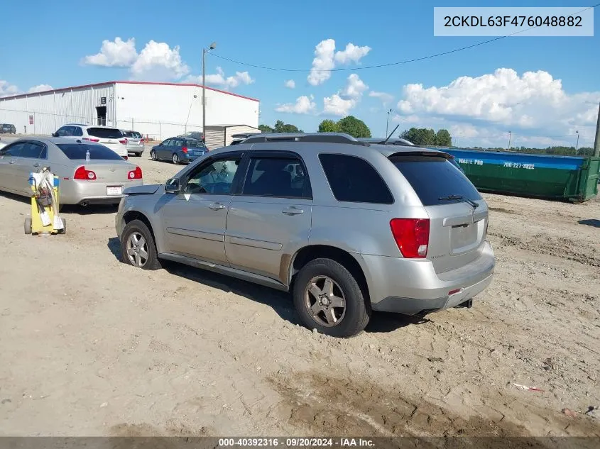 2007 Pontiac Torrent VIN: 2CKDL63F476048882 Lot: 40392316