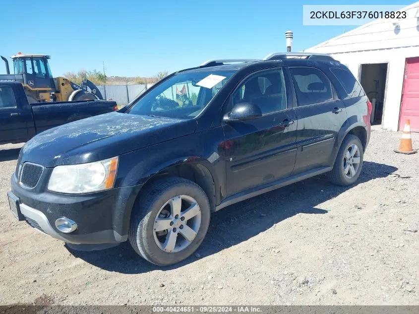 2007 Pontiac Torrent VIN: 2CKDL63F376018823 Lot: 40424651