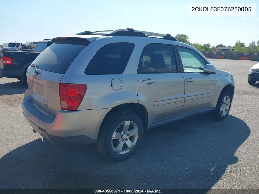 2007 Pontiac Torrent VIN: 2CKDL63F076250005 Lot: 40558971