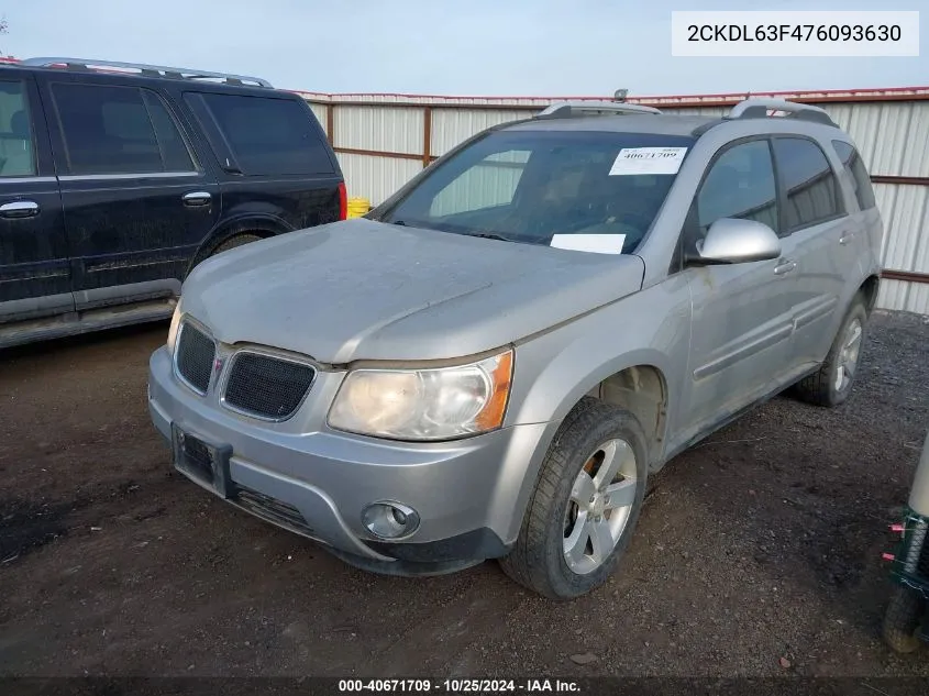 2007 Pontiac Torrent VIN: 2CKDL63F476093630 Lot: 40671709