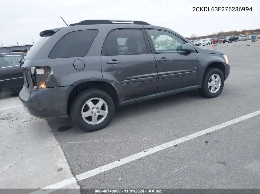 2007 Pontiac Torrent VIN: 2CKDL63F276236994 Lot: 40749059