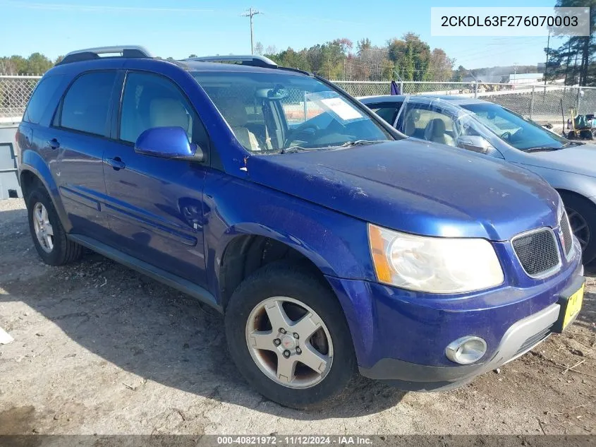 2CKDL63F276070003 2007 Pontiac Torrent