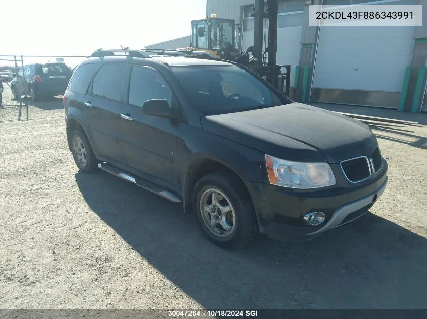 2008 Pontiac Torrent VIN: 2CKDL43F886343991 Lot: 30047264