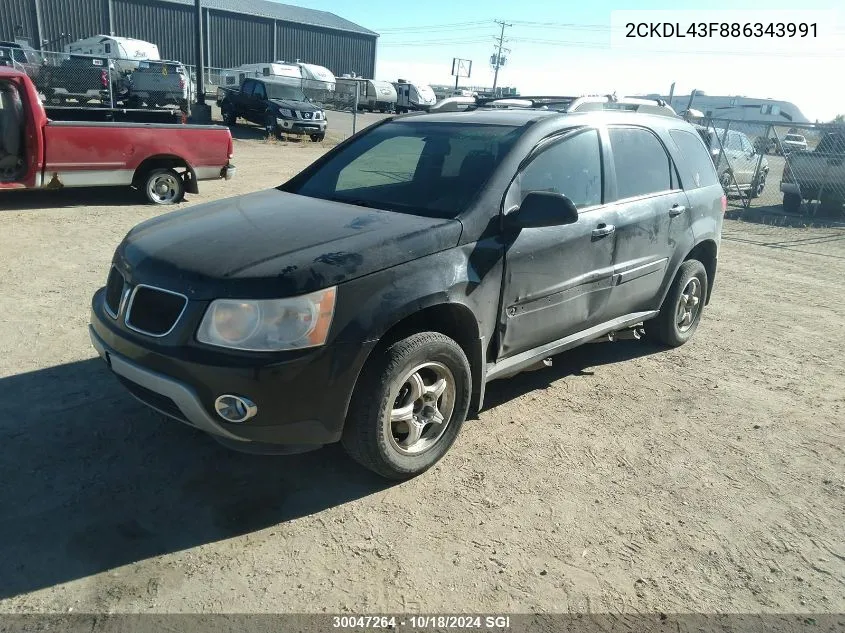 2008 Pontiac Torrent VIN: 2CKDL43F886343991 Lot: 30047264