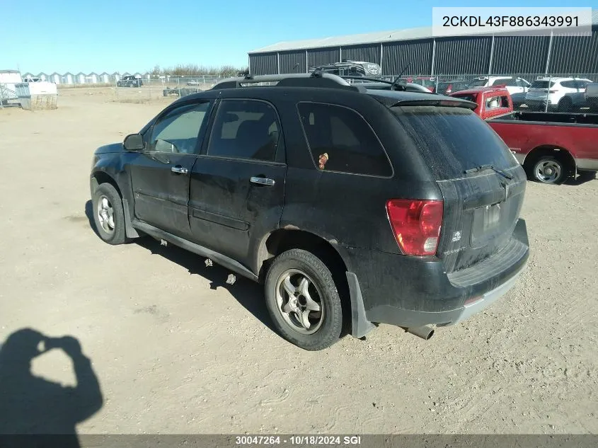 2008 Pontiac Torrent VIN: 2CKDL43F886343991 Lot: 30047264