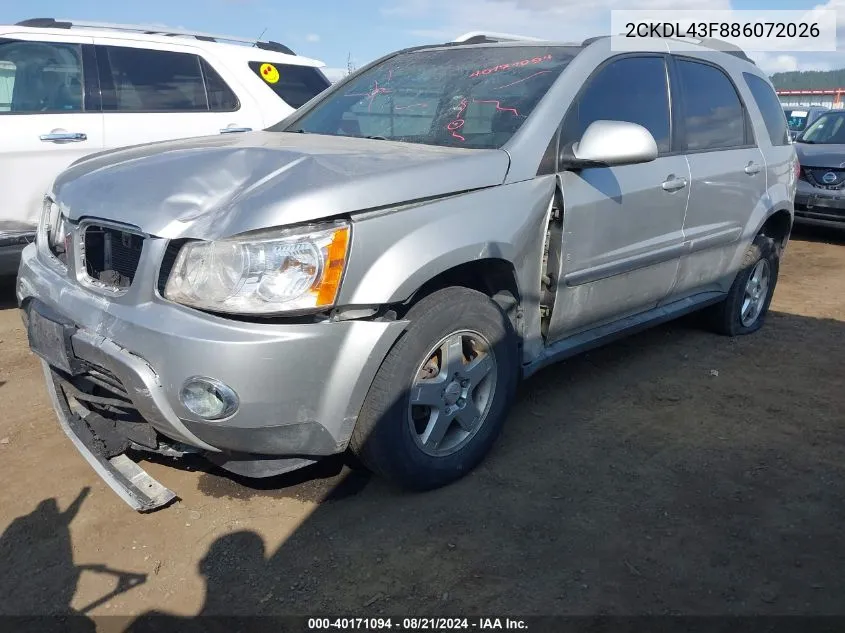 2CKDL43F886072026 2008 Pontiac Torrent