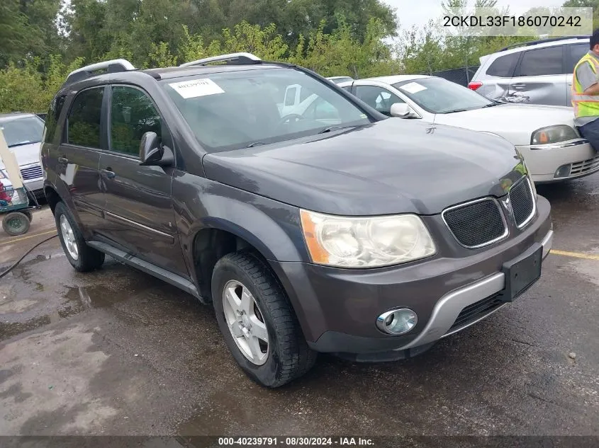 2008 Pontiac Torrent VIN: 2CKDL33F186070242 Lot: 40239791