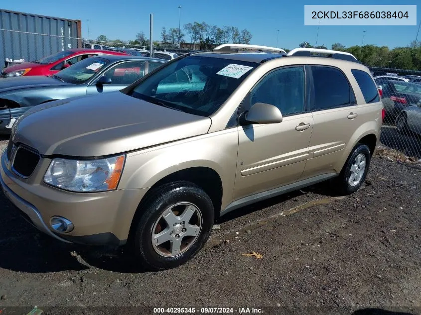 2008 Pontiac Torrent VIN: 2CKDL33F686038404 Lot: 40295345