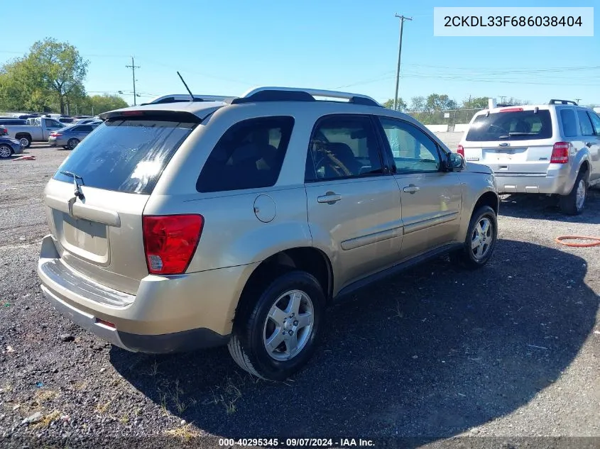 2008 Pontiac Torrent VIN: 2CKDL33F686038404 Lot: 40295345