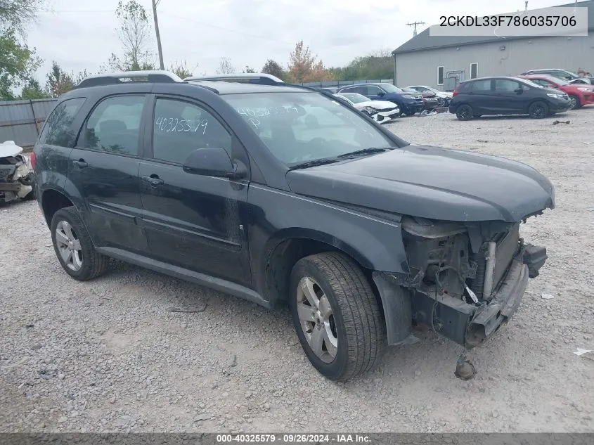 2008 Pontiac Torrent VIN: 2CKDL33F786035706 Lot: 40325579