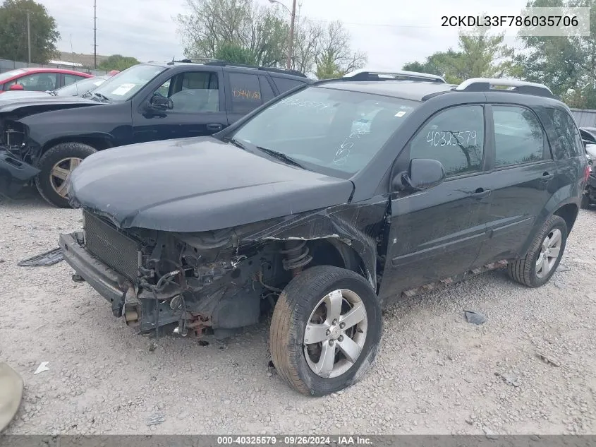 2008 Pontiac Torrent VIN: 2CKDL33F786035706 Lot: 40325579