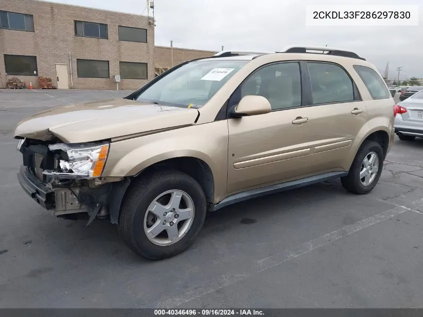 2008 Pontiac Torrent VIN: 2CKDL33F286297830 Lot: 40346496