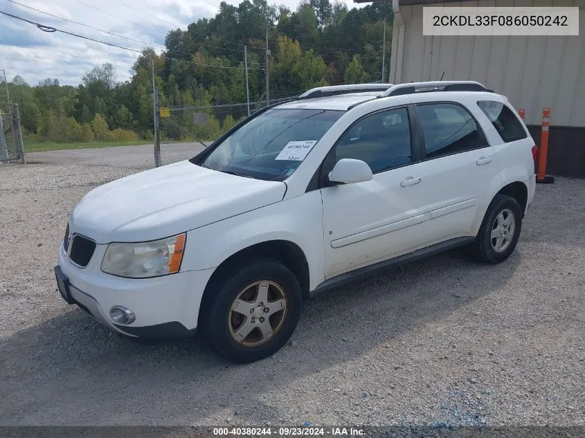 2008 Pontiac Torrent VIN: 2CKDL33F086050242 Lot: 40380244