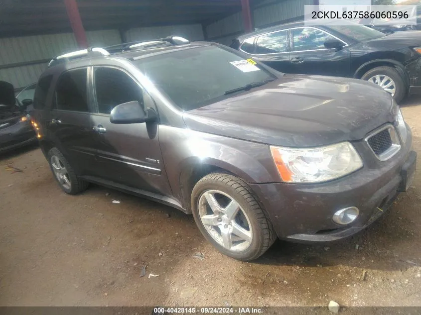 2008 Pontiac Torrent Gxp VIN: 2CKDL637586060596 Lot: 40428145