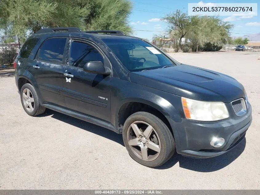 2008 Pontiac Torrent Gxp VIN: 2CKDL537786027674 Lot: 40439173