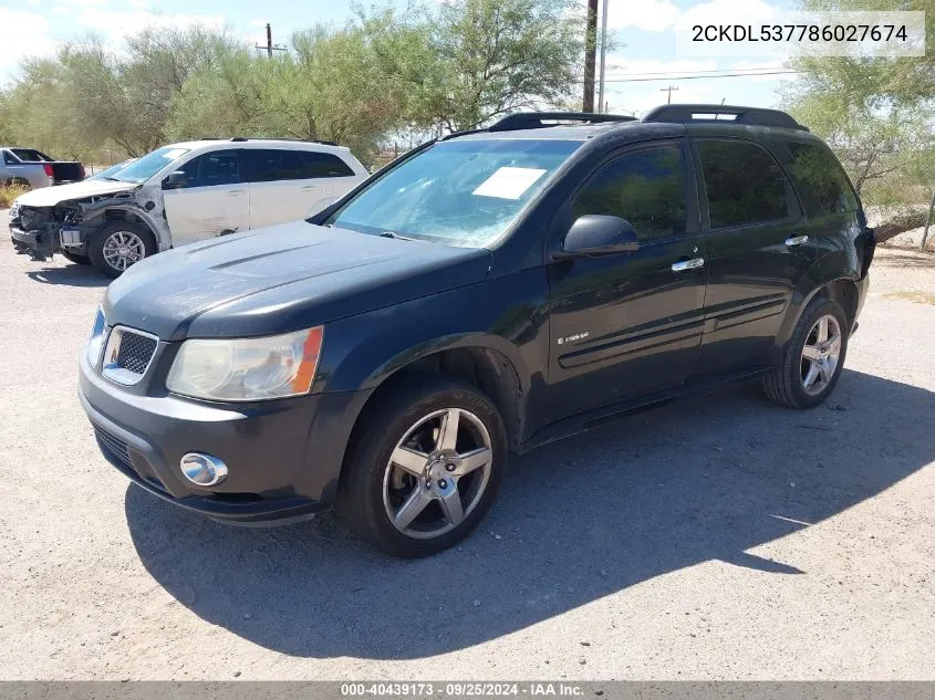 2008 Pontiac Torrent Gxp VIN: 2CKDL537786027674 Lot: 40439173