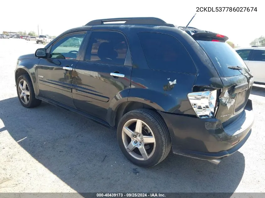 2008 Pontiac Torrent Gxp VIN: 2CKDL537786027674 Lot: 40439173