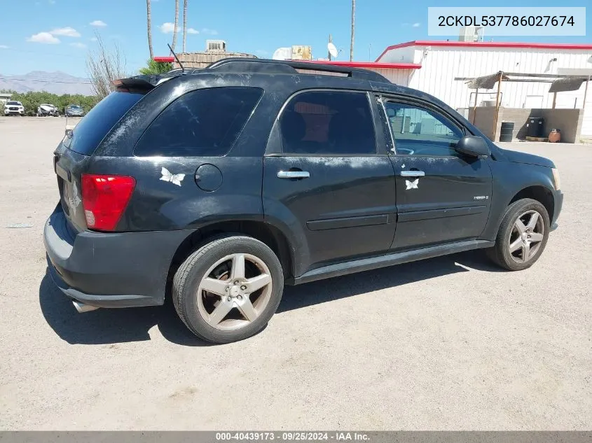 2008 Pontiac Torrent Gxp VIN: 2CKDL537786027674 Lot: 40439173